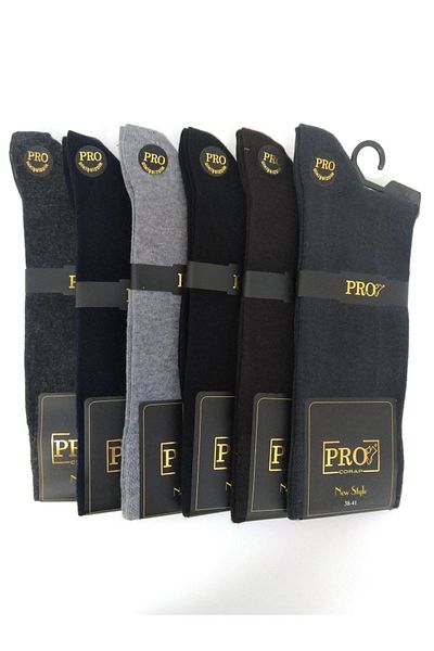 PRO Мъжки дълги памучни чорапи до глезена, 6 броя