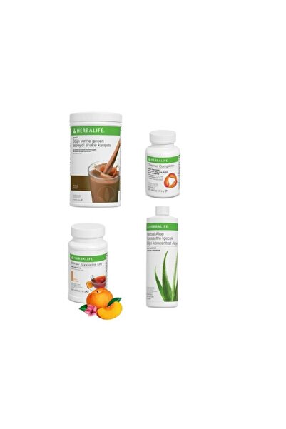 Herbalife Yağ Yakıcı Set - 1 Çikolata Shake - 1 Şeftali 50 Gr Çay - Aloe Içec...