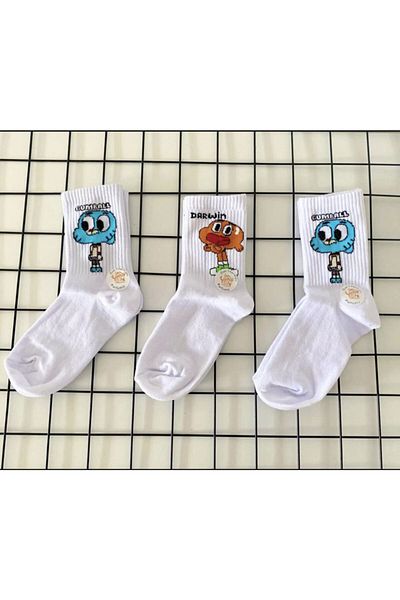 çorapdunyam Unisex Σειρά 3 πολύχρωμες κάλτσες τένις κολλεγίου Da7655