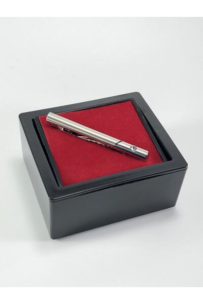 PİERRONİ Erkek Gümüş Kutulu Taşlı Kravat İğnesi