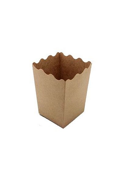 DENİZ 8 Pieces Kraft Color Popcorn Box - Corn and Chips Box