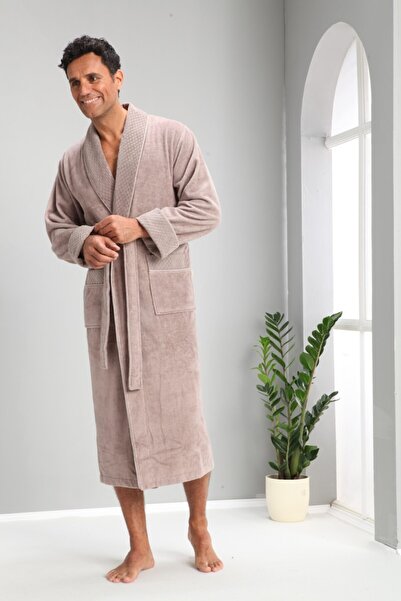 Nuşa Чоловічий халат з бавовняної тканини з коміром-стійкою