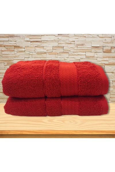Özdilek Trendy 2 Pieces 50*90 Hand and Face Towel (red)