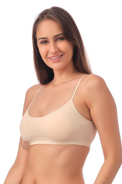Doce Cravo Women's Skin Combed Cotton Padded Thin Strap Bustier11601815