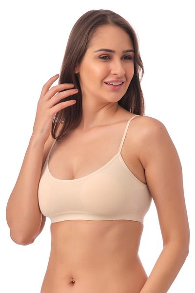 Doce Cravo Women's Skin Combed Cotton Padded Thin Strap Bustier11601815