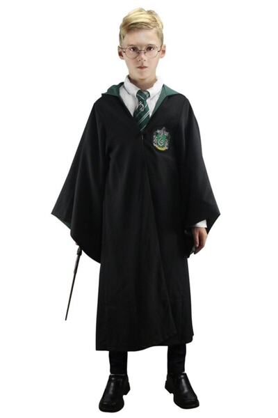 atmaca fashion Çocuk Harry Potter Slyherin Cübbe Pelerin Mezuniyet