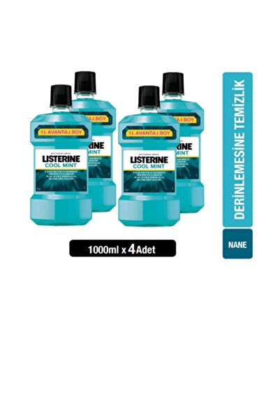 Listerine Cool Mint 4x1000 Ml 4 Lü Set