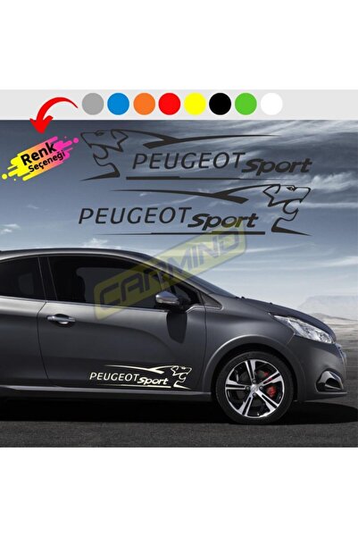 Carmind Peugeot Sport Aslan Yan Kapı Sticker (2 Adet) 25cm-5cm