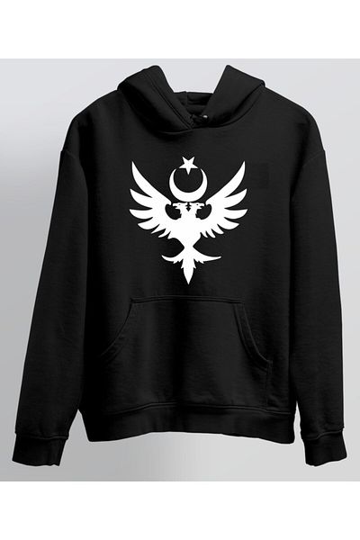 venüsdijital Hanorac negru unisex cu glugă