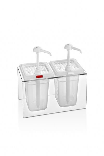 GastroPlast Ketçap Mayonez Pompa Standlı Ikili Policarbon