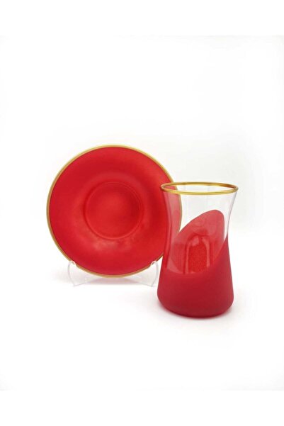 ÖzcamKristal 12 Parça 6 Kişilik Renkli Çay Takımı