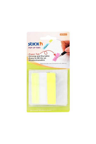 Stickn Yellow Adhesive Note Paper Bookmark