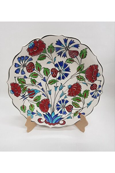 Çini Sultan -25 Cm El Emeği Desenli Duvar Tabağı
