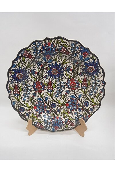 Çini Sultan Desenli  25 cm El Emeği Duvar Tabağı
