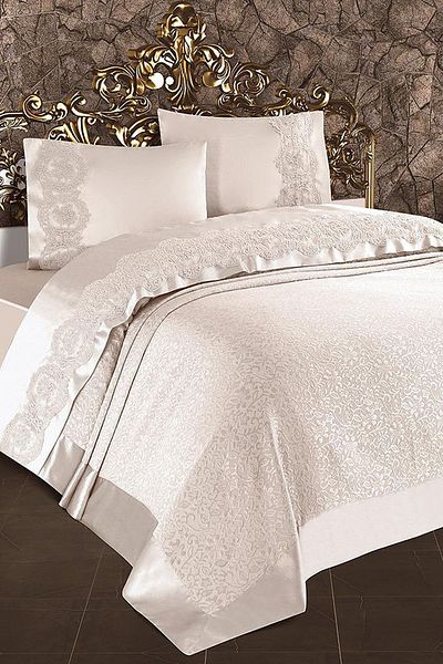 Lovessa Home French Guipure Karaca Pique Set Cream (6 Pieces)