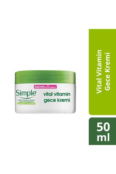 Simple Vital Vitamin Hassas Ciltlere Uygun Gece Cilt Bakım Kremi 50 Ml