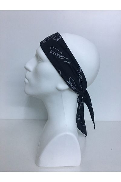 ADALILAR İŞ ELBİSELERİ Μαύρο Ατατούρκ με στάμπα Cook Cap Hat Bandana Flar