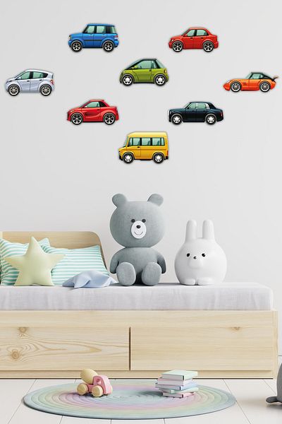 Tilki Dünyası Autocolant de perete pentru camera copiilor Little Cars