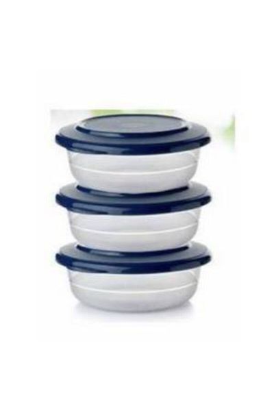 Tupperware Navy Blue Crystal Breakfast Set - 3 Pieces