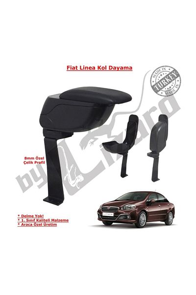 ByLizard Fiat Linea Non-Drilling Steel Leg Armrest Black