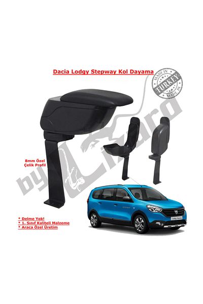 ByLizard Dacia Lodgy Stepway Non-Drilling Steel Leg Sliding Armrest Si