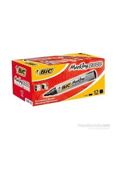 Bic قلم ماركر دائم 2000 12 قطعة أحمر8209133