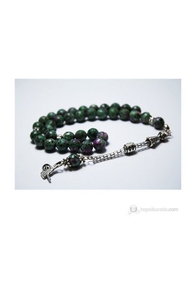 RD EKOAVM Ruby-emerald Colored Agate Stone Rosary 9 Mm Facet Cut