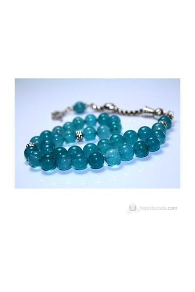 RD EKOAVM Blue Agate Stone Rosary 8 Mm Globe Cut