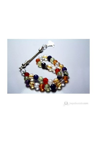 RD EKOAVM Amethyst-agate-aventurine-citrine Stone-quartz Rosary 8 Mm Facet Cut