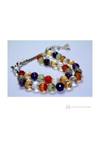 RD EKOAVM Amethyst-agate-aventurine-citrine Stone-quartz Rosary 8 Mm Facet Cut