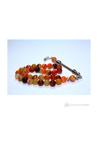 RD EKOAVM 8 Mm Globe Cut Variegated Agate Stone Rosary