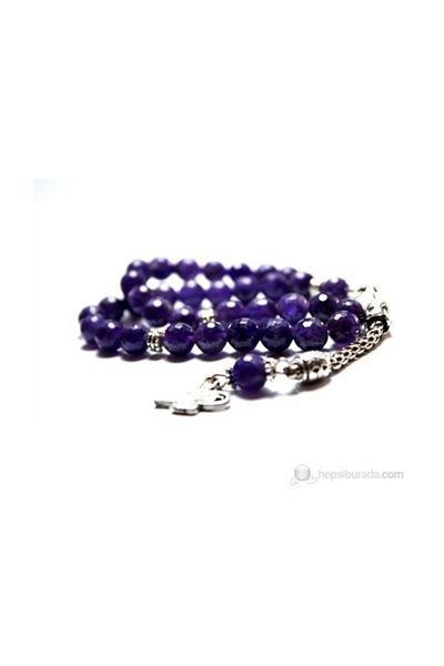 RD EKOAVM Amethyst Stone Rosary 8 Mm Facet Cut
