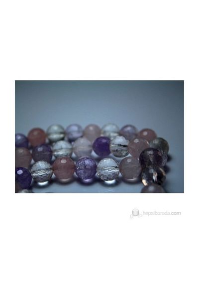 RD EKOAVM Pink Quartz-crystal-amethyst Stone Rosary 10 Mm Facet Cut