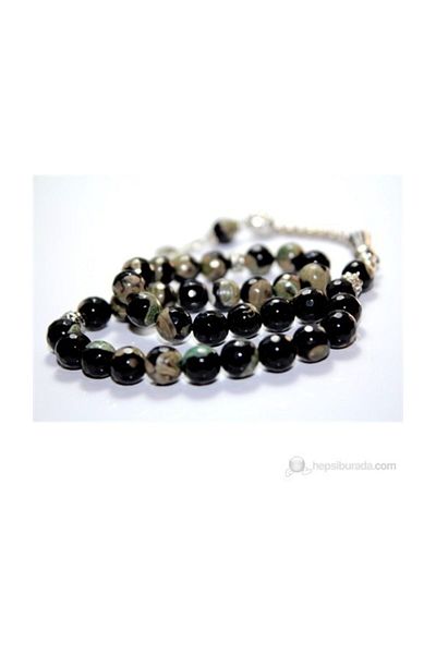 RD EKOAVM 8 mm Faceted Variegated Agate Rosary