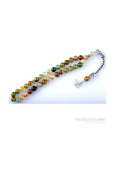 RD EKOAVM Colorful Agate Stone Prayer Beads 8 Mm Globe Cut