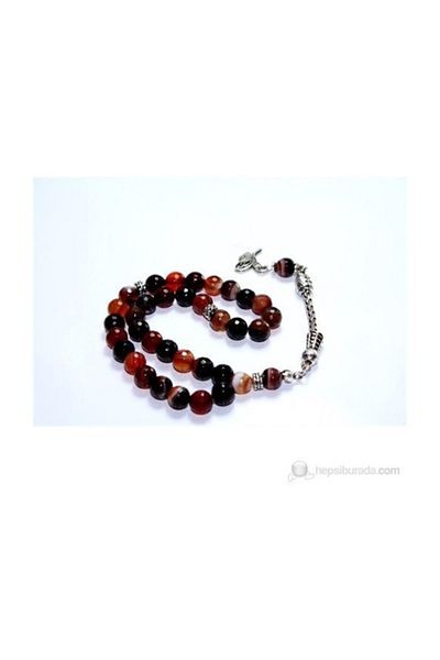 RD EKOAVM 8MmFacet Cut Variegated Agate Rosary