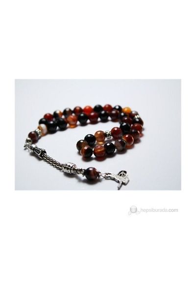 RD EKOAVM 8MmFacet Cut Variegated Agate Rosary