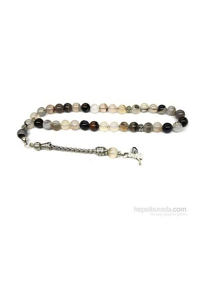 RD EKOAVM Smoky Agate Stone Prayer Beads 8 Mm Globe Cut