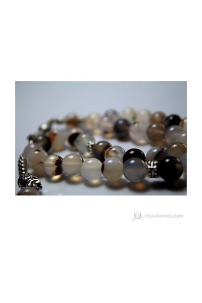 RD EKOAVM Smoky Agate Stone Prayer Beads 8 Mm Globe Cut