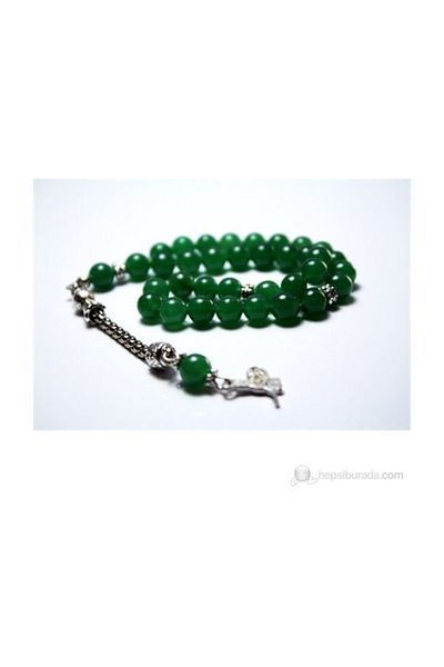 RD EKOAVM Green Variegated Agate Stone Prayer Beads 8 Mm Globe Cut