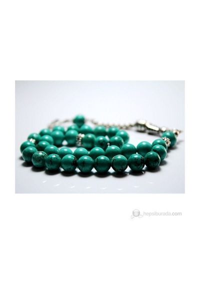 RD EKOAVM Turquoise Stone Rosary 8 mm Sphere Cut Rosary