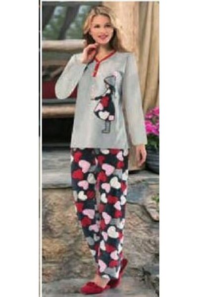 gecem Γυναικείο Σετ Πιτζάμες Fleece Welsoft