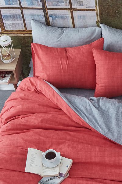 BONJARDİNHOME Σετ Παπλωματοθήκη μονής διπλής όψης 100% βαμβάκι
