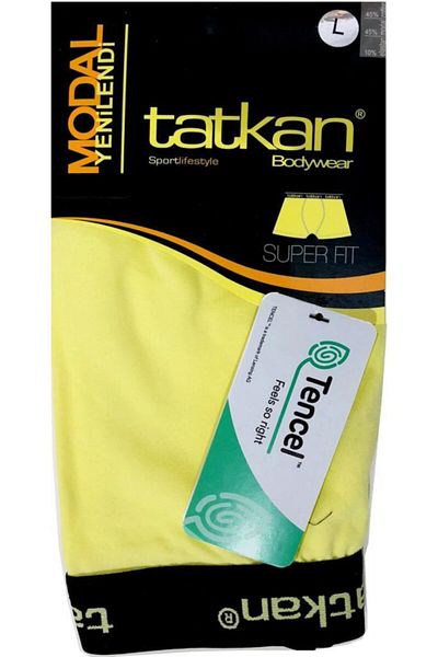 tatkan Ανδρικό κίτρινο σορτς 3 συσκευασιών Modal Boxer