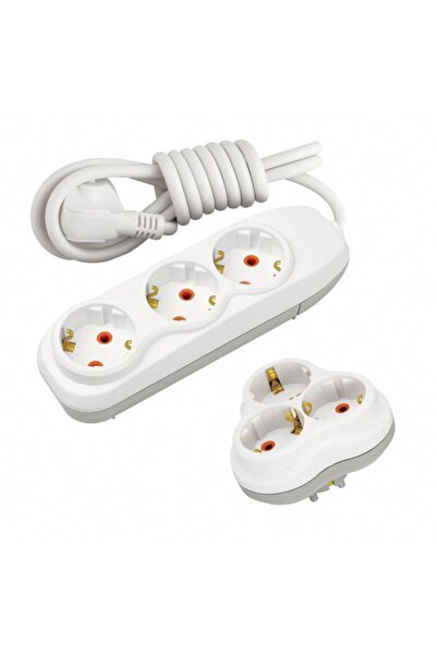 Nilson 3'lü 1,5 Mt Topraklı Grup Priz + Golyat Quatro