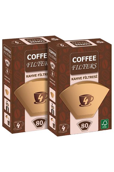 Coffee Filters 1 x 4 Advantageous Filter Coffee Paper - 2 Pieces Pack of 80