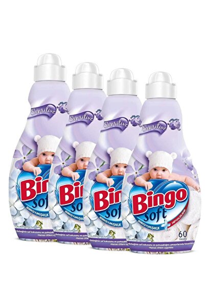 Bingo Sensitive 1440 ml Ekonomi Paketi 4'lü Soft Konsantre Çamaşır Yumuşatıcısı