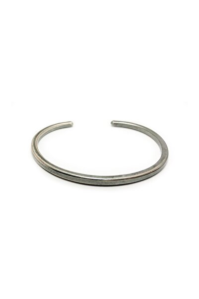 Spark Atölye Erkek Gümüş Oksitli Düz Bileklik