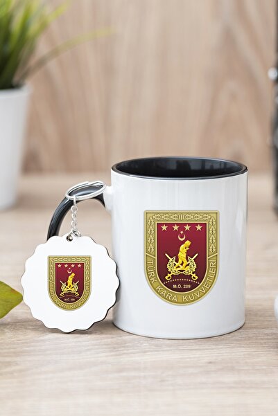 Procity Siyah Kara Kuvvetleri Baskılı Kupa Bardak ve Anahtarlık