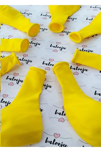 BalonEvi 10 Pieces (1 Pack) Metallic Yellow Balloon - 12 Inch 30 Cm